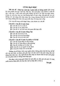 500 CÂU ĐỐ - GIÚP HỌC SINH LỚP 2 PHÁT TRIỂN TRÍ THÔNG MINH (Biên soạn theo chương trình GDPT mới)